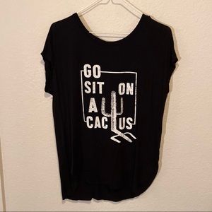 Black Soft T-Shirt “Go sit on a Cactus”